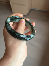 Load image into Gallery viewer, 62.2mm Certified Type A 100% Natural sunny green/dark greenJadeite bangle Call of the Distant Mountains(远山的呼唤) PH72-0606
