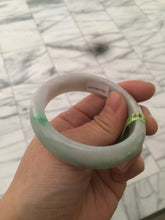 Load image into Gallery viewer, 50mm 100% natural Type A sunny green/purple oval  jadeite jade bangle E51-1084
