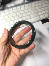 Load image into Gallery viewer, 60.4mm 100% Natural Dark Green Black Meteorite Night Sky Golden Blossom Fireworks Nephrite Bangle HN162-5905
