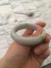 Load image into Gallery viewer, 50mm 100% natural Type A sunny green/purple oval  jadeite jade bangle E51-1084
