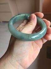Load image into Gallery viewer, 56.8mm Certified 100% natural Type A oily dark green/ gray (老油青) jadeite jade bangle PB286-0548
