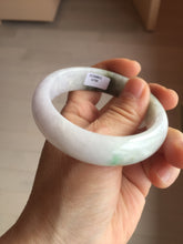 Load image into Gallery viewer, 55mm certified 100% natural Type A sunny green light purple jadeite bangle PA186-4759
