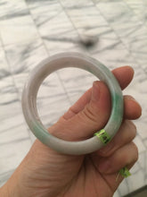 Load image into Gallery viewer, 50mm 100% natural Type A sunny green/purple oval  jadeite jade bangle E51-1084
