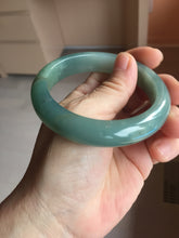 Load image into Gallery viewer, 56.8mm Certified 100% natural Type A oily dark green/ gray (老油青) jadeite jade bangle PB286-0548
