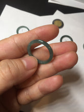 Load image into Gallery viewer, 17.1mm 6 3/4 100% natural type A icy watery green/blue icy watery Guatemala jadeite jade band ring group BP80
