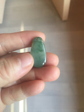 Load image into Gallery viewer, 100% Natural type A icy watery dark green/black/gary with green flying flowers Jadeite Jade belssed melon pendant PC124-3
