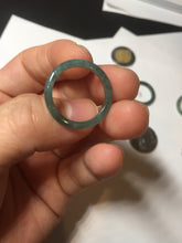 Load image into Gallery viewer, 17.1mm 6 3/4 100% natural type A icy watery green/blue icy watery Guatemala jadeite jade band ring group BP80
