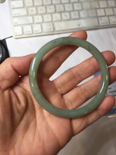 Load image into Gallery viewer, 57mm Certified Type A 100% Natural Oily Dark Green Gray Black(油青) round cut Jadeite Jade Bangle PE109-7139

