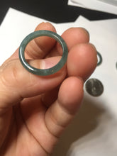 Load image into Gallery viewer, 17.1mm 6 3/4 100% natural type A icy watery green/blue icy watery Guatemala jadeite jade band ring group BP80
