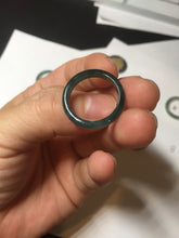 Load image into Gallery viewer, 17.1mm 6 3/4 100% natural type A icy watery green/blue icy watery Guatemala jadeite jade band ring group BP80
