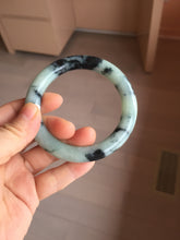 Load image into Gallery viewer, 58.8mm certified 100% natural type A dark green white with green floating flowers jadeite bangle PH77-5859

