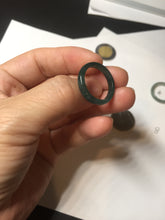 Load image into Gallery viewer, 17.1mm 6 3/4 100% natural type A icy watery green/blue icy watery Guatemala jadeite jade band ring group BP80
