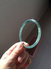 Load image into Gallery viewer, 卖了 54.8mm Certified Type A 100% Natural dark green/blue/gray with Guatemala slim round cut Jadeite bangle PJ103-5627
