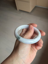 Load image into Gallery viewer, 56.7mm certified 100% natural Type A dark green/purple/white with green floating flowers jadeite jade bangle PB233-2826
