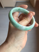Load image into Gallery viewer, 58mm certified 100% natural Type A sunny green white jadeite bangle PD150-6263
