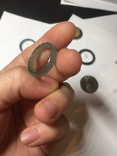 Load image into Gallery viewer, 17.1mm 6 3/4 100% natural type A icy watery green/blue icy watery Guatemala jadeite jade band ring group BP80
