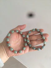 Load image into Gallery viewer, 9.2x8.1mm 100% natural type A green jadeite jade olive shape(LU LU TONG) beads bracelet AZ23
