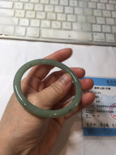 Load image into Gallery viewer, 57mm Certified Type A 100% Natural Oily Dark Green Gray Black(油青) round cut Jadeite Jade Bangle PE109-7139
