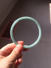 Load image into Gallery viewer, 63mm Certified Type A 100% Natural Light Blue Green Gray Ru Kiln Sky Celadon Blue (汝窑天青蓝) Guatemala Jadeite Jade Slim Round Bangle AZ167-8632
