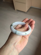 Load image into Gallery viewer, 56.7mm certified 100% natural Type A dark green/purple/white with green floating flowers jadeite jade bangle PB233-2826

