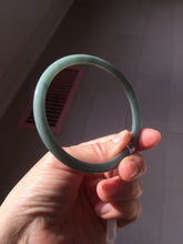 Load image into Gallery viewer, 63mm Certified Type A 100% Natural Light Blue Green Gray Ru Kiln Sky Celadon Blue (汝窑天青蓝) Guatemala Jadeite Jade Slim Round Bangle AZ167-8632
