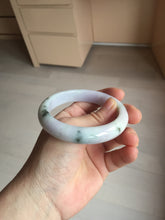 Load image into Gallery viewer, 56.7mm certified 100% natural Type A dark green/purple/white with green floating flowers jadeite jade bangle PB233-2826
