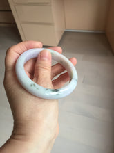 Load image into Gallery viewer, 56.7mm certified 100% natural Type A dark green/purple/white with green floating flowers jadeite jade bangle PB233-2826
