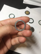 Load image into Gallery viewer, 17.1mm 6 3/4 100% natural type A icy watery green/blue icy watery Guatemala jadeite jade band ring group BP80
