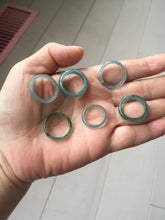 Load image into Gallery viewer, 15.5mm size 4 3/4 100% natural type A icy watery green/blue icy watery Guatemala jadeite jade band ring group PA220
