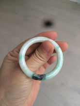 Load image into Gallery viewer, 35-38mm Type A 100% Natural sunny green/white Jadeite Jade kids bangle /scarf button group BF100
