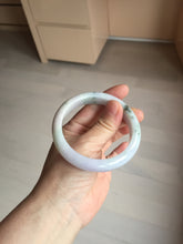 Load image into Gallery viewer, 56.7mm certified 100% natural Type A dark green/purple/white with green floating flowers jadeite jade bangle PB233-2826
