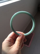 Load image into Gallery viewer, 61mm Certified Type A 100% Natural Light Blue Green Gray Ru Kiln Sky Celadon Blue (汝窑天青蓝) Guatemala Jadeite Jade Slim Round Bangle AZ166-0274
