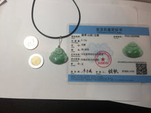 Load image into Gallery viewer, Certified 100% Natural type A sunny green happy Buddha jadeite Jade pendant PB65-5096
