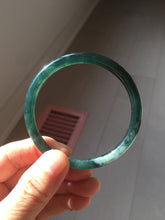 Load image into Gallery viewer, 55.5mm Certified Type A 100% Natural dark green/blue/gray/black Guatemala slim round cut Jadeite bangle AZ168-3455
