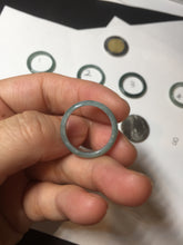 Load image into Gallery viewer, 17.1mm 6 3/4 100% natural type A icy watery green/blue icy watery Guatemala jadeite jade band ring group BP80
