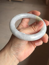 Load image into Gallery viewer, 56.4mm certified 100% natural Type A white black gray chubby round cut jadeite jade bangle PE1-5840
