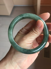 Load image into Gallery viewer, 59.5mm Certified 100% natural Type A oily dark green/ gray (老油青) jadeite jade bangle PB288-3355
