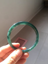 Load image into Gallery viewer, 55.5mm Certified Type A 100% Natural dark green/blue/gray/black Guatemala slim round cut Jadeite bangle AZ168-3455
