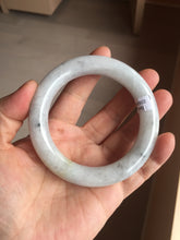 Load image into Gallery viewer, 56.4mm certified 100% natural Type A white black gray chubby round cut jadeite jade bangle PE1-5840
