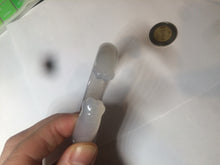 Load image into Gallery viewer, 52.2mm 100% natural icy light pale pink/white agate carved cat paws bangle SY57
