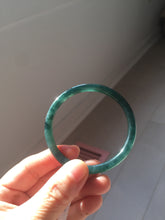 Load image into Gallery viewer, 55.5mm Certified Type A 100% Natural dark green/blue/gray/black Guatemala slim round cut Jadeite bangle AZ168-3455
