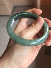 Load image into Gallery viewer, 59.5mm Certified 100% natural Type A oily dark green/ gray (老油青) jadeite jade bangle PB288-3355
