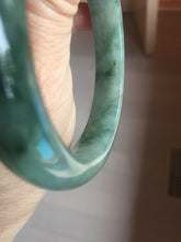 Load image into Gallery viewer, 59.5mm Certified 100% natural Type A oily dark green/ gray (老油青) jadeite jade bangle PB288-3355
