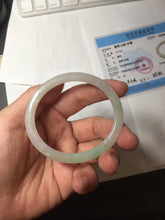 Load image into Gallery viewer, 50mm certified  100% natural Type A icy watery sunny green/purple/gary oval jadeite jade bangle PA158-2886
