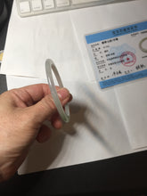 Load image into Gallery viewer, 50mm certified  100% natural Type A icy watery sunny green/purple/gary oval jadeite jade bangle PA158-2886
