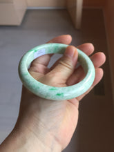 Load image into Gallery viewer, 56mm certified 100% natural Type A sunny green white jadeite bangle PD149-6261
