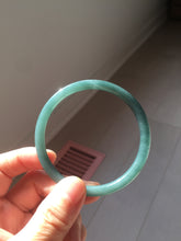 Load image into Gallery viewer, 56.7mm Certified Type A 100% Natura dark blue/green/gray/black Guatemala slim round cut Jadeite bangle AZ170-2448
