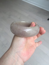 Load image into Gallery viewer, 53mm 100% natural light purple/pale pink/beige with flying snow chubby Quartzite (Shetaicui jade) bangle SY77
