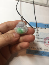 Load image into Gallery viewer, Certified 100% Natural type A sunny green happy Buddha jadeite Jade pendant PB67-5102
