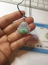Load image into Gallery viewer, Certified 100% Natural type A sunny green happy Buddha jadeite Jade pendant PB67-5102
